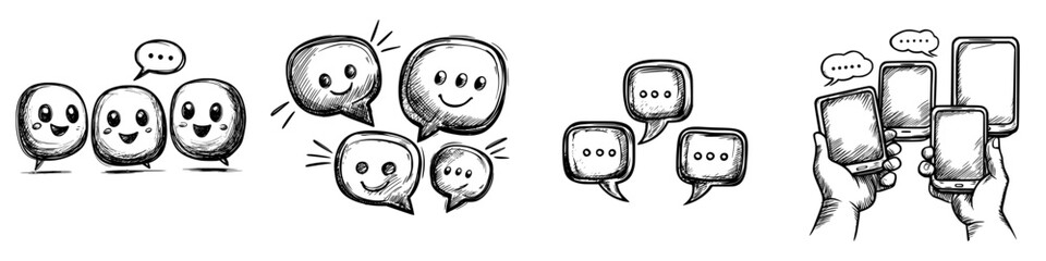 Poster - Communication through smiling faces and smartphones during a lively interaction in a creative setting
