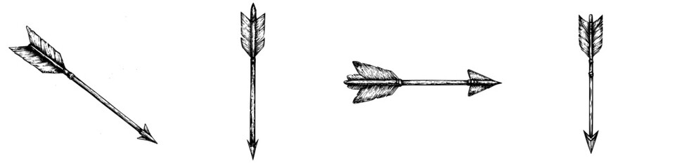 Poster - Various styles of arrows arranged in a sequence showcasing design and craftsmanship, perfect for artistic inspiration