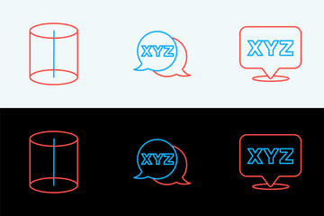 Poster - Set line XYZ Coordinate system, Geometric figure and icon. Vector