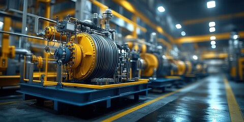 Poster - Industrial machinery in a modern manufacturing facility with precision engineering and advanced technology