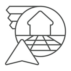 Poster - home house and bookmarks with navigation cursor thin line icon, neural dataset concept. vector graph