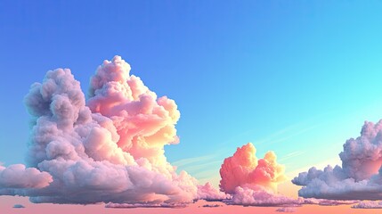 Wall Mural - a dreamy pastel sky at sunrise with soft pink and lavender hues from a distant perspective.