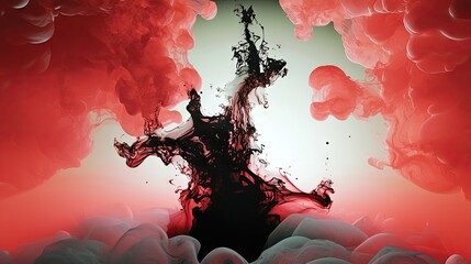Poster - A fluid red and black gradient with smoky wisps and a glowing, mysterious atmosphere.