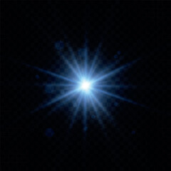Poster - glowing blue effect with highlights. abstract blue flash of light. isolated on transparent backgroun