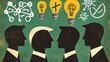 © Anuphong - Silhouette of Four Men Brainstorming Ideas on a Green Chalkboard Background
