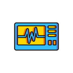 Poster - color computer monitor with cardiogram icon isolated on white background. monitoring icon. ecg monit