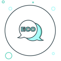 Poster - line banner, label, tag, logo for eco green healthy food icon isolated on white background. organic 