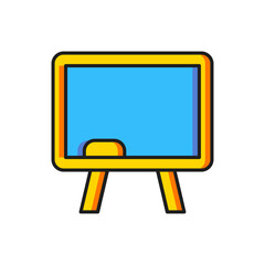 Poster - Color Chalkboard icon isolated on white background. School Blackboard sign. Flat filled outline style with shadow. Vector