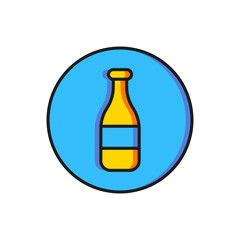 Poster - Color Bottle icon isolated on white background. Flat filled outline style with shadow. Vector