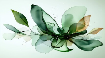 Poster - Abstract pastel green watercolor stains, artistic paper texture, soft edges