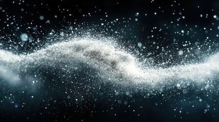 Poster - a mesmerizing wave of glittering particles against a dark background, creating a sense of motion and