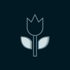 Poster - Line Photo mode macro icon isolated on black background. Flat filled outline style with shadow. Vector