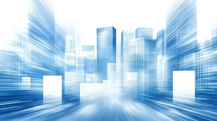 Fototapete - Dynamic cityscape action urban environment abstract visuals futuristic perspective blurred motion effects