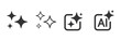 © S and V Design - Set of AI generate icon. AI sparkle star with square icon. Artificial intelligence technology and Machine learning concept. Generate symbol for application and web. Vector illustration.