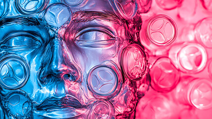 Poster - Exploring abstract human forms digital art virtual environment colorful display close-up perspective conceptual design