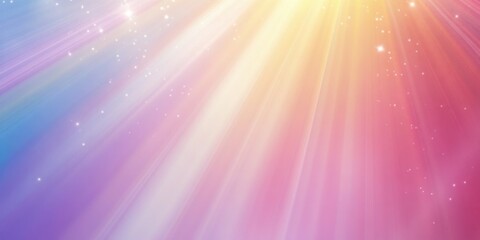 Poster - Bright rays of light shining through a colorful background during a serene morning