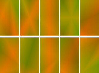 Poster - collection.set of abstract blurred background images of gradient green, yellow, red colors used as i