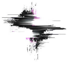Fototapete - PNG Glitch computer screen error graphics abstract noise.