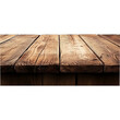 © Dabashes - A blank empty wooden table top for product placement cutout isolated, isolated on fully transparent png background