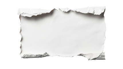 Wall Mural - torn paper texture with ripped edges and white background, cut out transparent