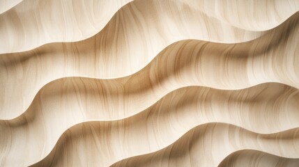 Poster - Textured wooden waves in a calming beige palette, ideal for a contemporary and organic interior aesthetic.