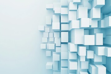 Leinwandbilder - Modern design featuring a blue background with a repetitive pattern of white squares for creative projects and art