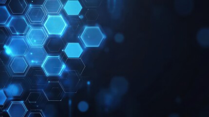 Leinwandbilder - Seamless blue hexagon pattern creating an aesthetic visual texture for background or design applications