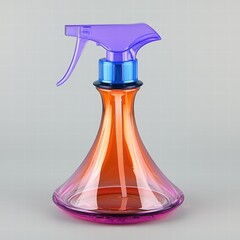 Poster - Clear glass bottle filled with liquid placed elegantly on a wooden table in a cozy atmosphere