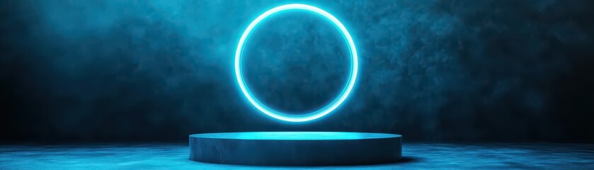 Fototapete - Glowing displayed on a pedestal with soft lighting enhancing the aesthetic appeal of modern art design
