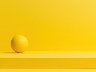 Poster - A bright yellow egg resting on a matching yellow surface with a smooth texture creating an eye-catching visual appeal
