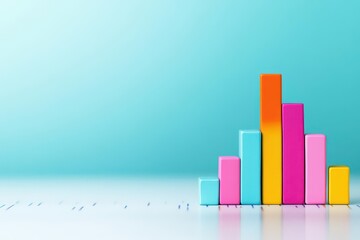 Fototapete - Colorful bar chart depicting diverse data sets and trends for enhanced understanding and business strategy development