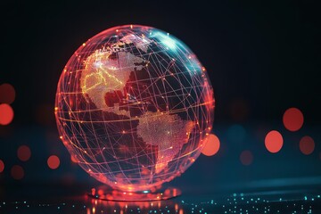 Fototapete - Globe with detailed map of the world displaying continents and oceans perfect for educational purposes and home decor