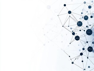 Fototapete - Abstract network of connected dots representing digital communication and data flow in a technologically advanced world