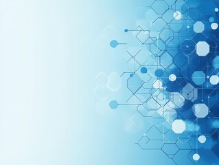 Aufkleber - Blue background displaying white and black molecular structures creating a scientific and innovative atmosphere