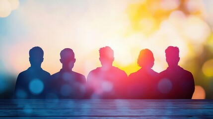 Poster - A diverse group of people gathered together, smiling and engaging in conversation in a friendly and relaxed setting
