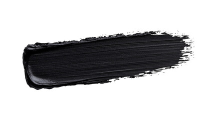 Wall Mural - black paint stroke with texture on a black background, cut out transparent