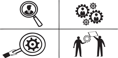 Poster - Vector SEO target with a question mark magnifying glass