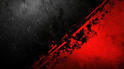 Poster - Elegant red and black grunge texture with subtle white gradient, old wall style