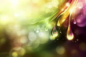 Wall Mural - mesmerizing wave patterns are formed when colorful liquid droplets are set against a dark background