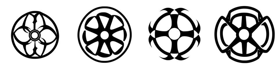 Poster - unique black and white circular designs with intricate patterns and shapes created for artistic purp