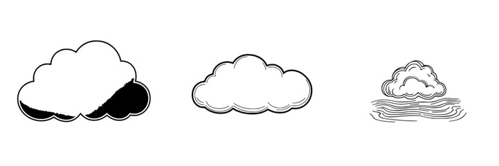 Poster - Different styles of clouds illustrated with creative designs showcasing variety and inspiration for art projects and weather discussions