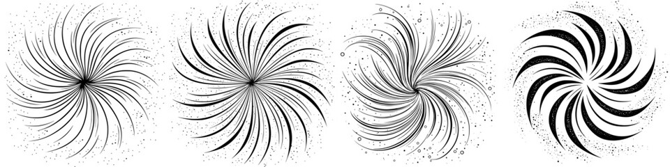Poster - abstract spirals create dynamic patterns in a harmonious arrangement expressing movement and flow in