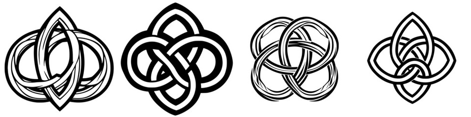 Poster - Intricate designs of interwoven knots displayed in a minimalist style showcasing traditional craftsmanship