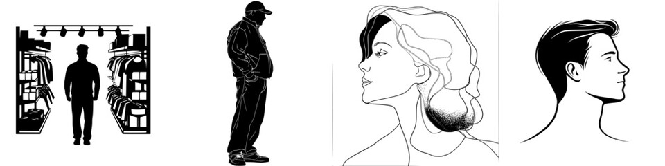 Poster - Exploring diverse styles of human figures within various artistic representations in a creative space