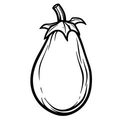 Poster - Fresh eggplant illustration depicting a single vegetable against a plain background