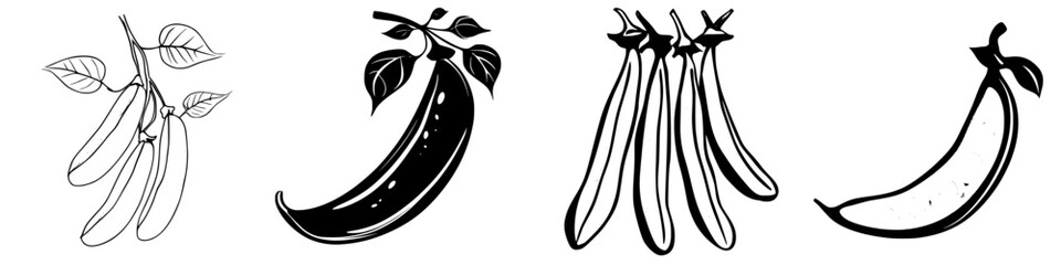 Poster - Illustration showcasing various stages of banana growth and ripening in a stylized design