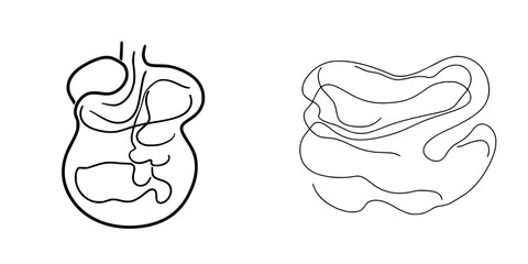 Poster - Abstract line art exploring organic shapes and fluid forms in contemporary design and art