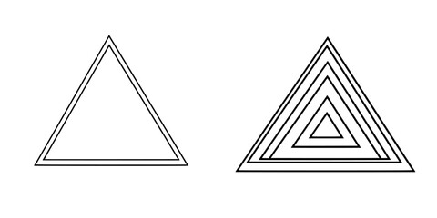 Poster - geometric patterns featuring simple triangles and nested triangular designs in black line art