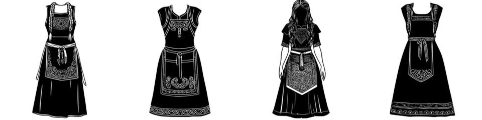 Aufkleber - Traditional dresses displayed in a cultural exhibition showcasing craftsmanship and heritage from various regions