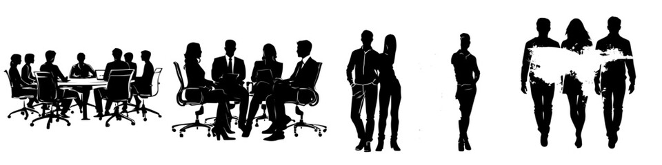Poster - Business professionals engage in discussions and networking during a corporate event in a modern office setting